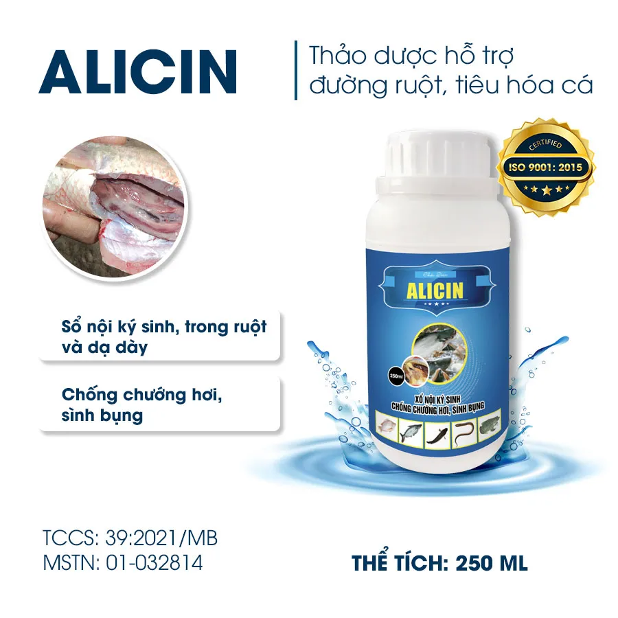 ALICIN -  Cứu tinh đường ruột, xổ nội ký sinh trên cá, lươn, ếch, ba ba