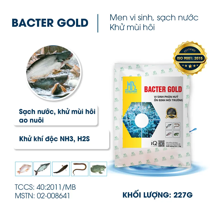 BACTER GOLD - Làm sạch nước ao, giảm nhanh khí độc trong ao cá