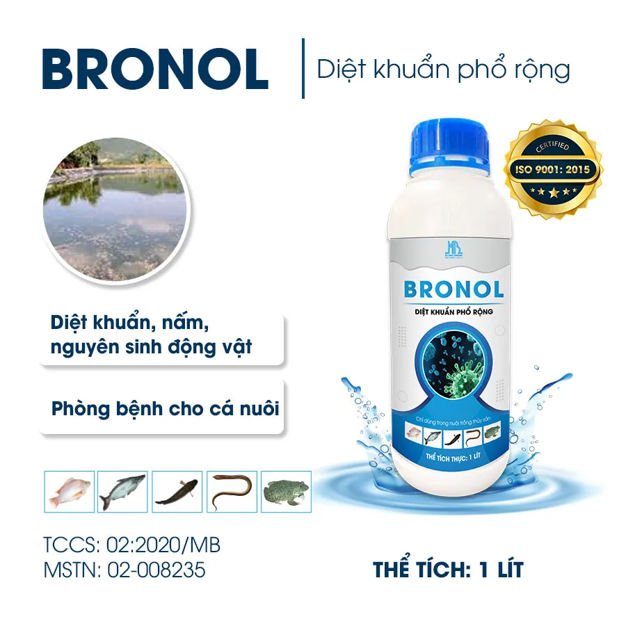 BRONOL - Diệt khuẩn, nấm nguyên sinh động vật ký sinh trùng trong ao cá