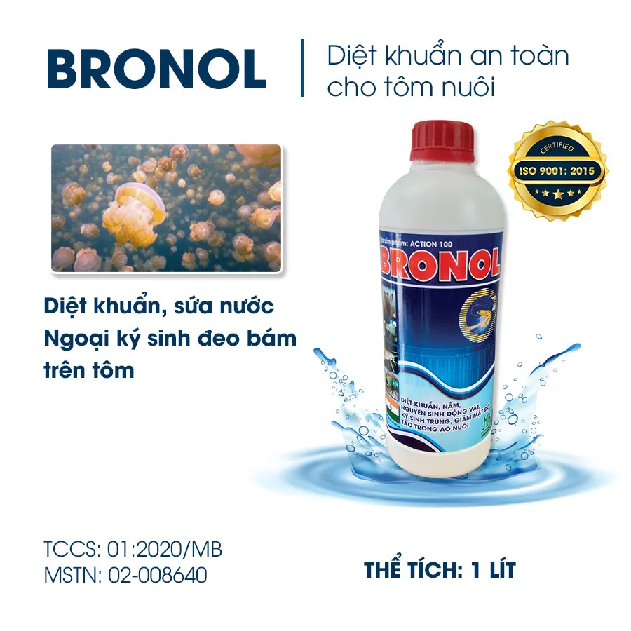 BRONOL - Diệt khuẩn, nấm, nguyên sinh động vật trong ao nuôi tôm