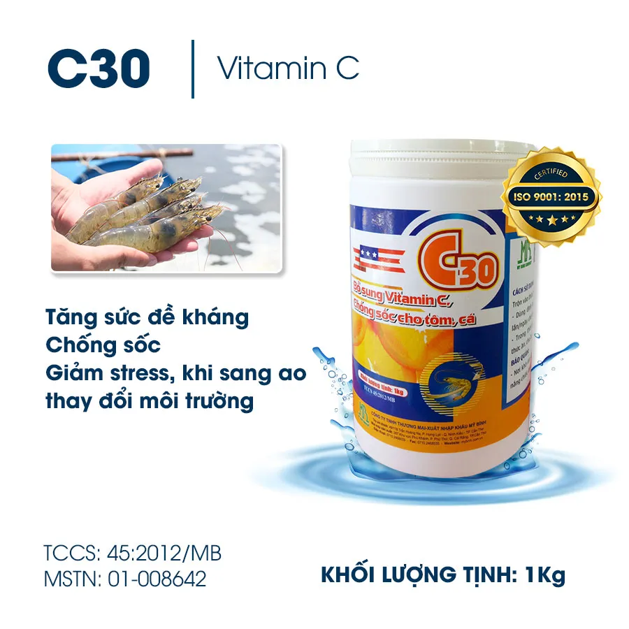 C30 - Bổ sung vitamin C, chống sốc cho tôm, cá