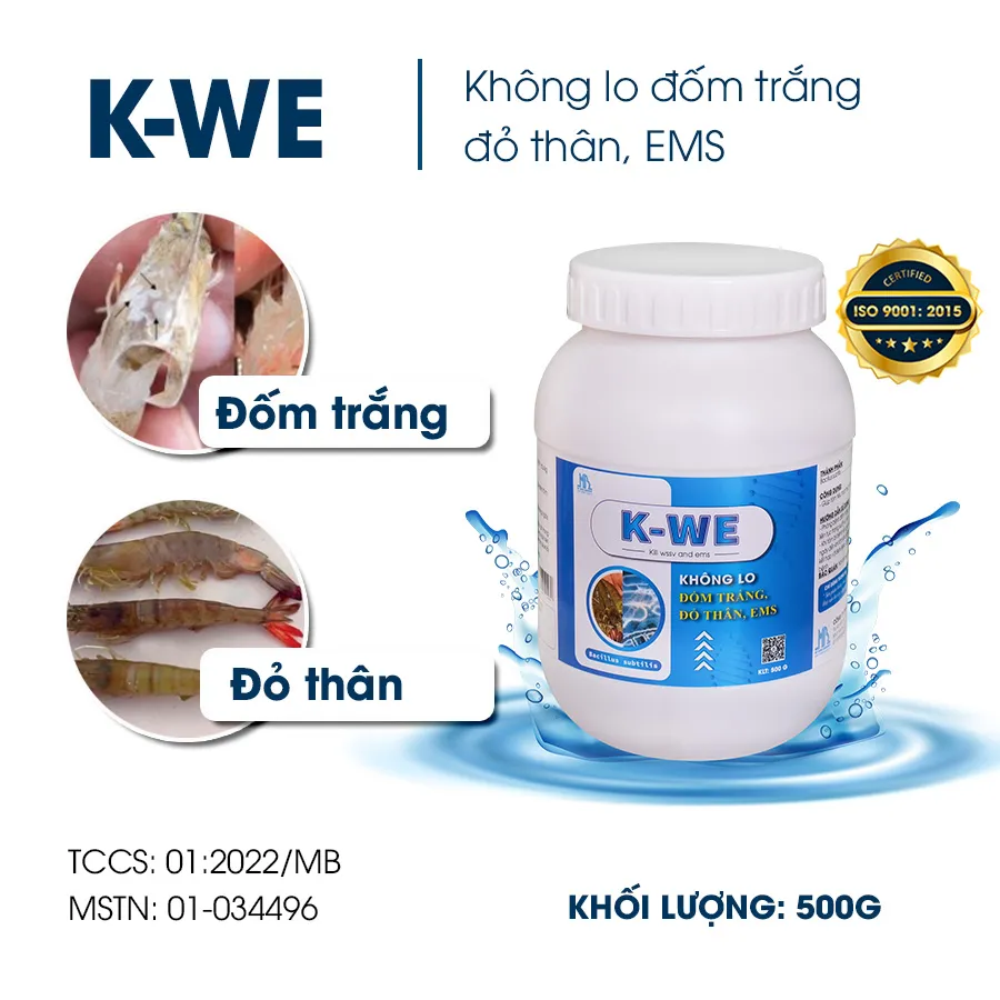 K-WE - Không lo tôm bị đốm trắng, đỏ thân, teo gan chết sớm