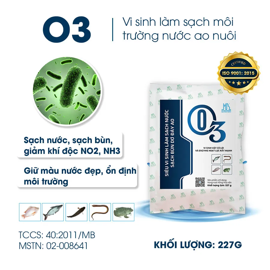 O3 Siêu vi sinh làm sạch nước sạch bùn dành cho ao cá