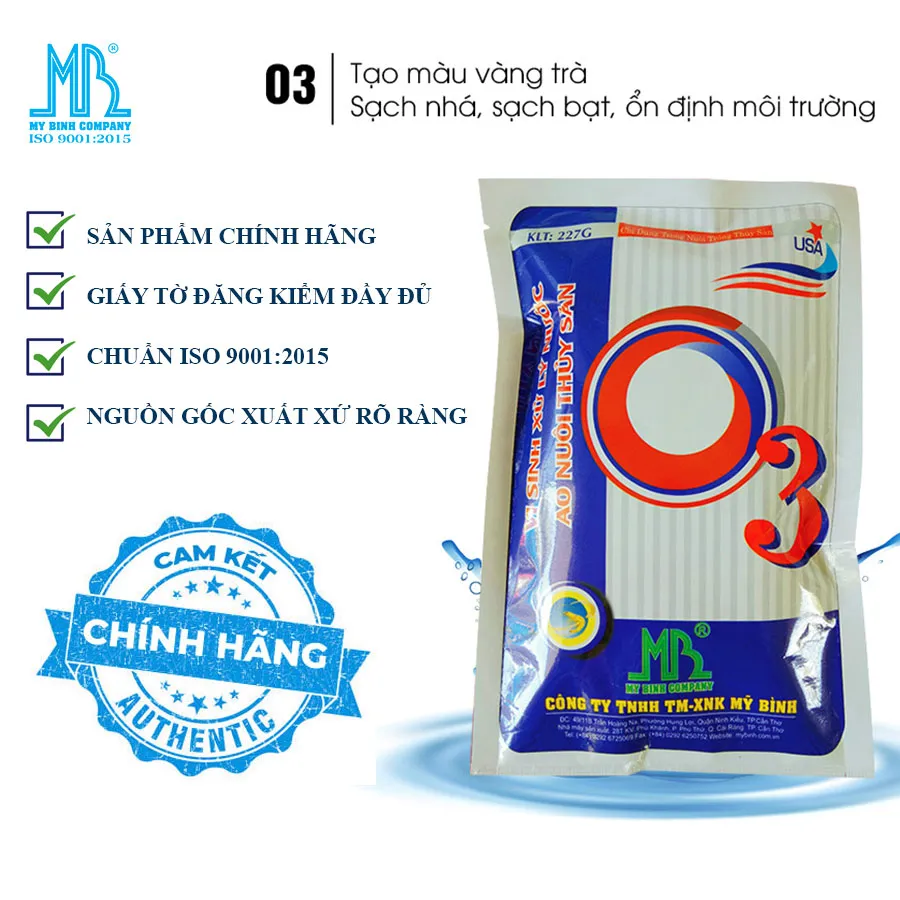 O3 - Men vi sinh xử lý nước đáy ao tôm, cắt tảo xanh, ổn định pH