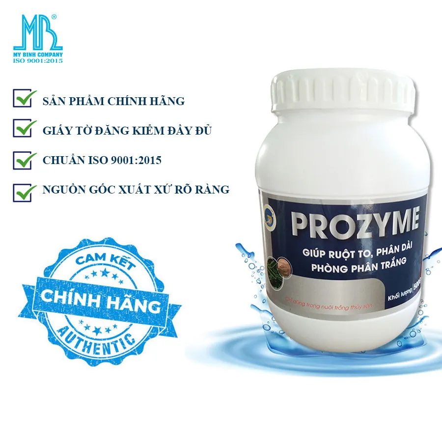 PROZYME - Giúp ruột to, phân dài, phòng phân trắng cho tôm