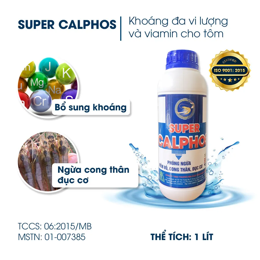 SUPER CALPHOS - Phòng ngừa tôm mềm vỏ, cong thân, đục cơ.
