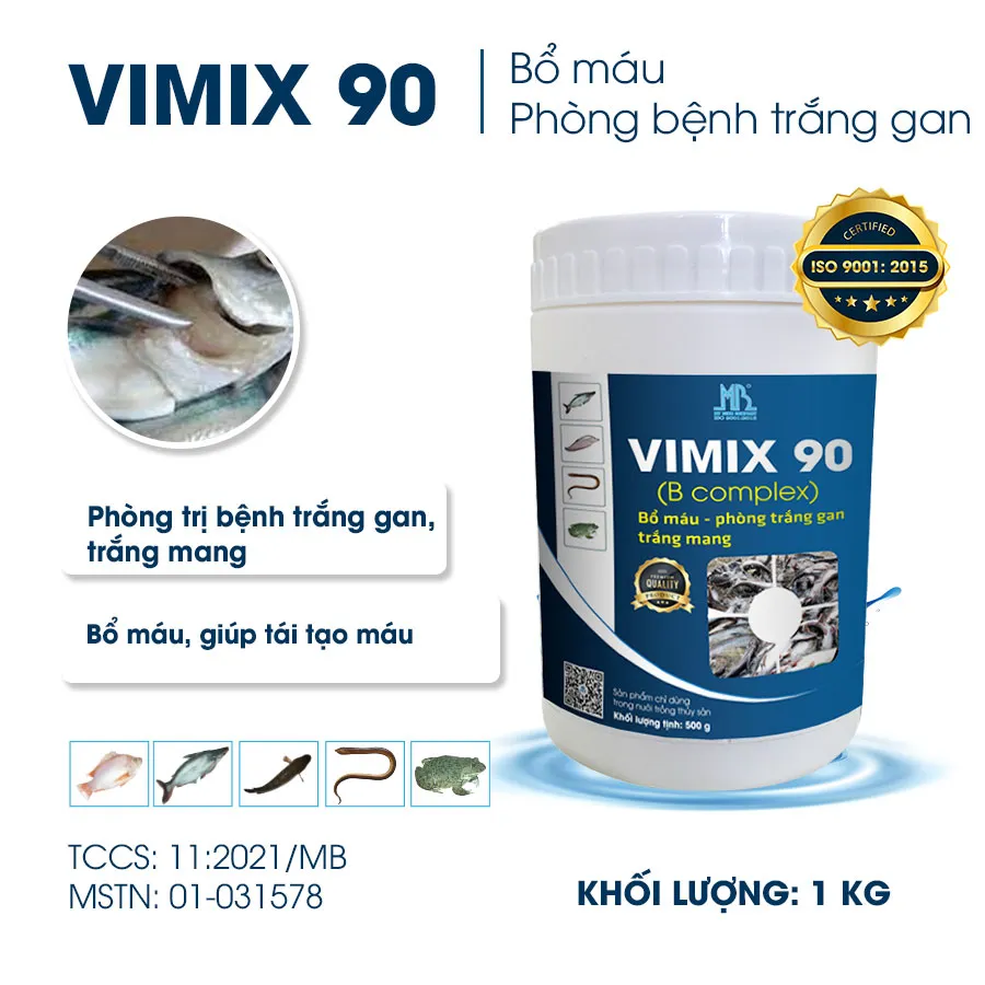 VIMIX 90  bổ máu, phòng trắng gan, trắng mang cho cá