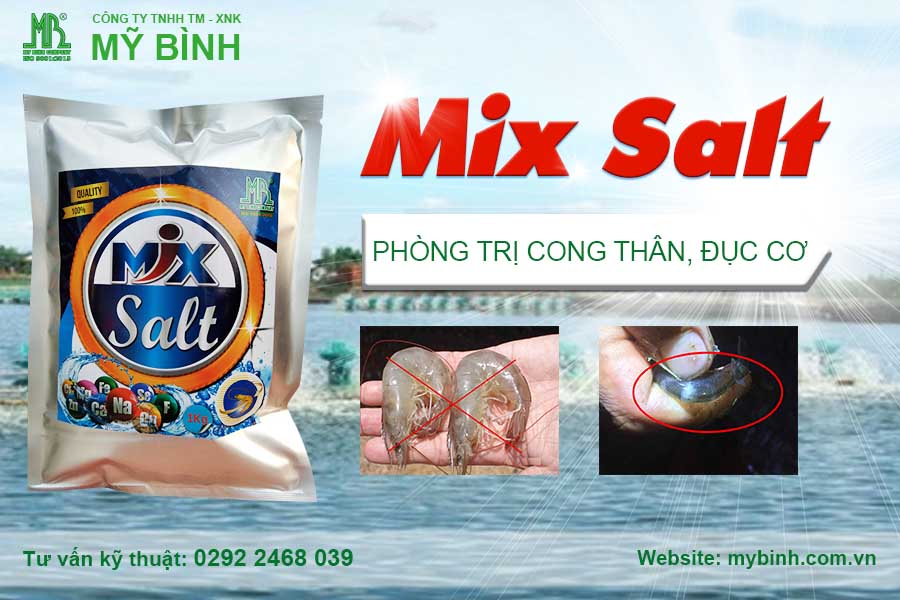 MIX-SALT - Thuốc trị cong thân đục cơ trên tôm. MIX-SALT - Thuốc trị cong thân đục cơ trên tôm.