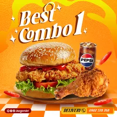 BEST COMBO #1: Burger Gà - Đùi Gà - Pepsi
