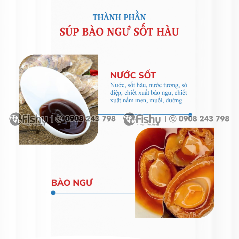 Thành phần súp bào ngư sốt hàu Thành phần súp bào ngư sốt hàu