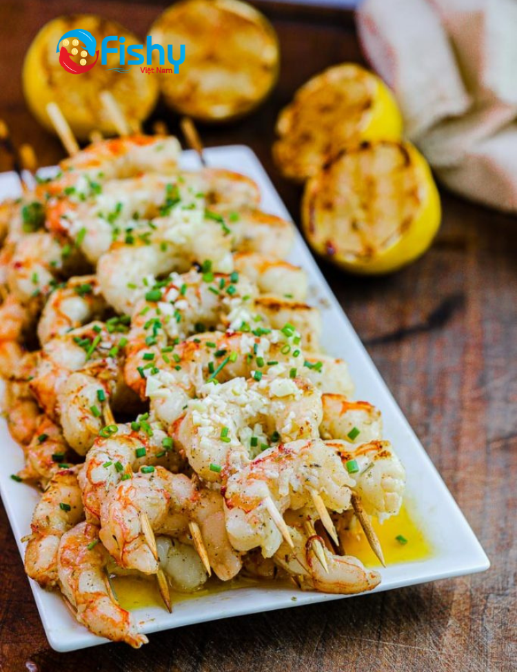 Tôm đỏ nướng sốt bơ tỏi Tôm đỏ nướng sốt bơ tỏi