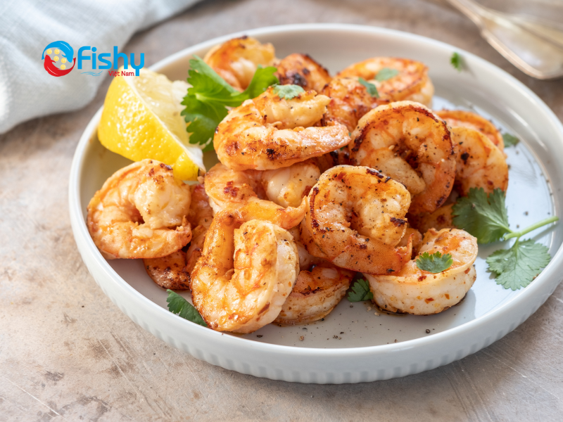 Tôm Đỏ Nướng Tỏi Và Rau Mùi Tây Tôm Đỏ Nướng Tỏi Và Rau Mùi Tây