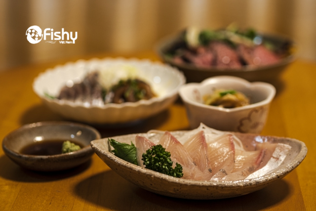 Sashimi cá cam Hamachi Nhật Sashimi cá cam Hamachi Nhật