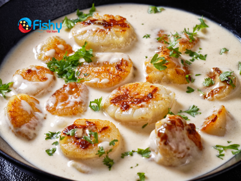 Sò Điệp Nướng Phô Mai & Sốt Kem Sò Điệp Nướng Phô Mai & Sốt Kem