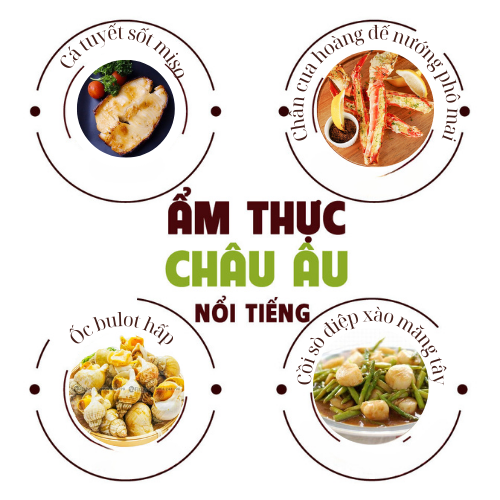 Menu tiệc hải sản phong cách châu Âu Menu tiệc hải sản phong cách châu Âu