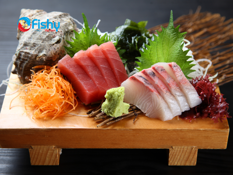 Tip dùng sashimi cho người mới bắt đầu Hình ảnh minh họa: Set sashimi cá cam, cá ngừ