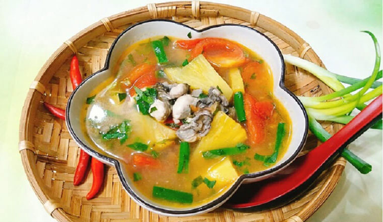 Canh ruột hàu nấu chua. Canh ruột hàu nấu chua.
