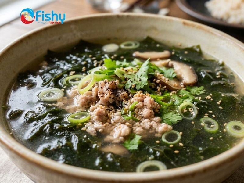 Canh rong biển thịt băm Canh rong biển thịt băm