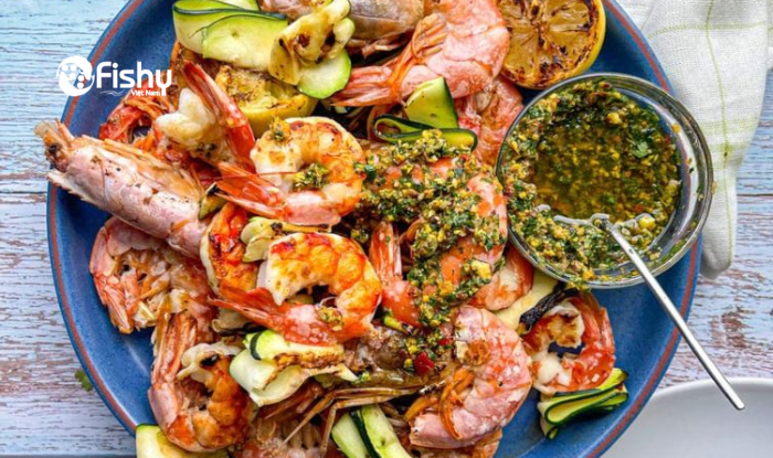 Tôm đỏ Argentina cao cấp Tôm đỏ sốt chimichurri