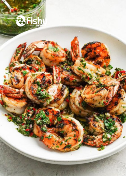 Tôm đỏ sốt chimichurri Tôm đỏ sốt chimichurri