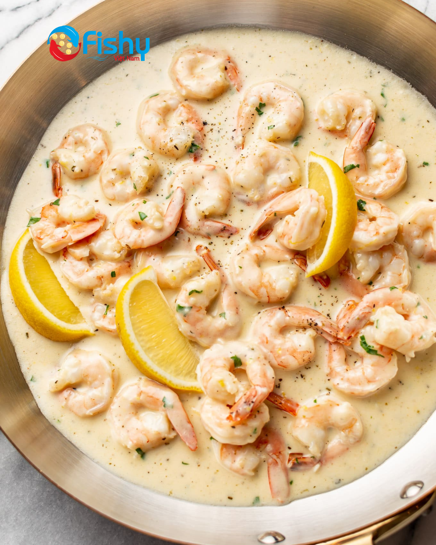 Tôm đỏ Argentina sốt kem chanh  Tôm đỏ Argentina sốt kem chanh