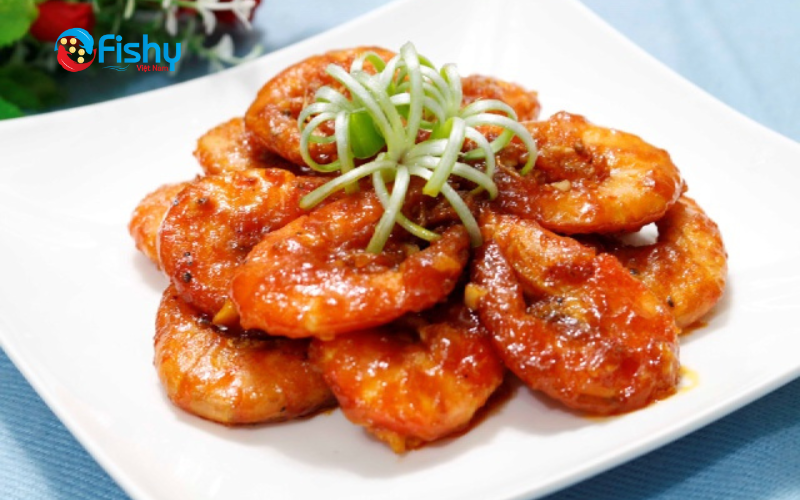 Tôm đỏ với sốt chua ngọt Tôm đỏ với sốt chua ngọt