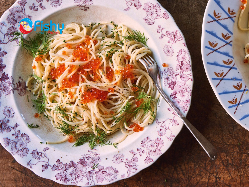 Mì Ý sốt kem trứng cá hồi Mì Ý sốt kem trứng cá hồi