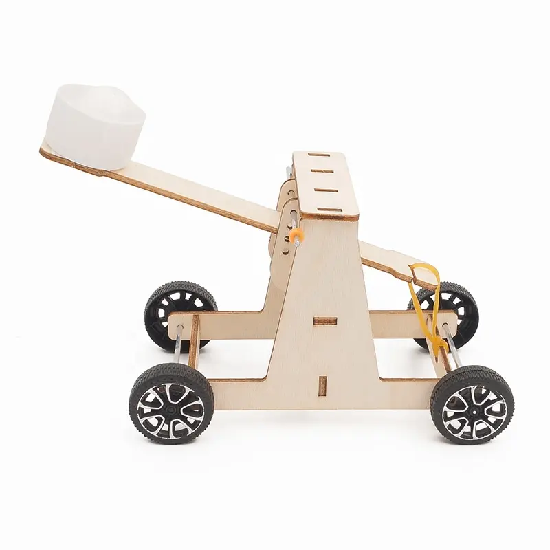 Đồ chơi lắp ghép thông minh bằng gỗ mô hình Máy bắn đá DIY-200