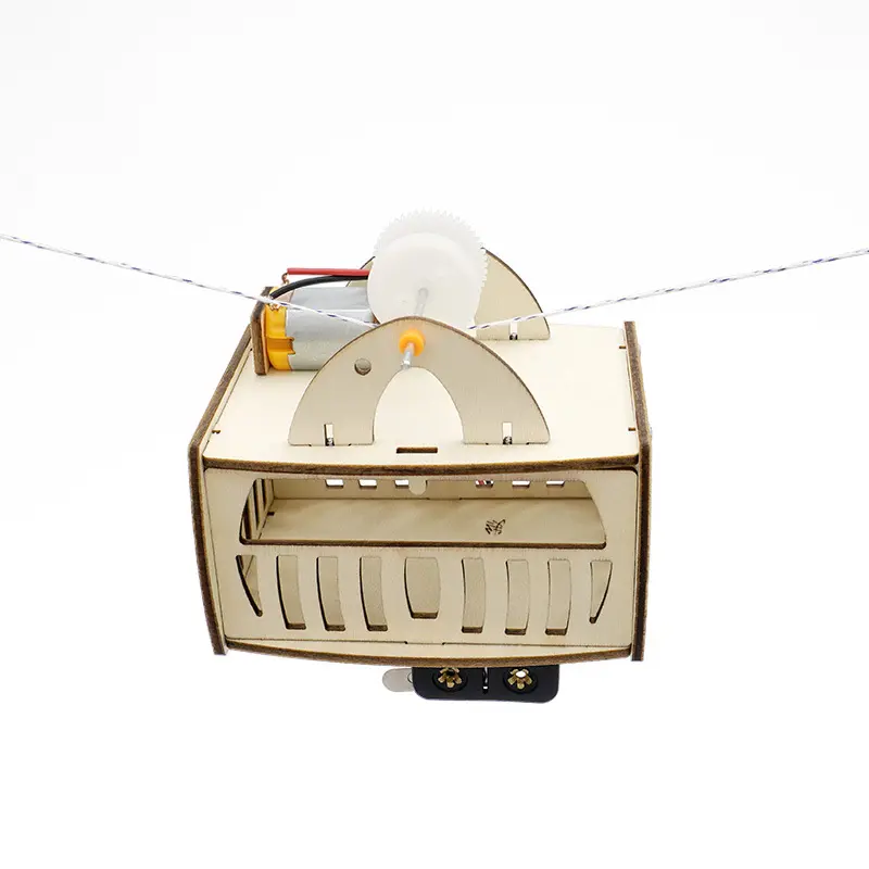 Đồ chơi lắp ghép thông minh bằng gỗ mô hình cáp treo tự động DIY-197