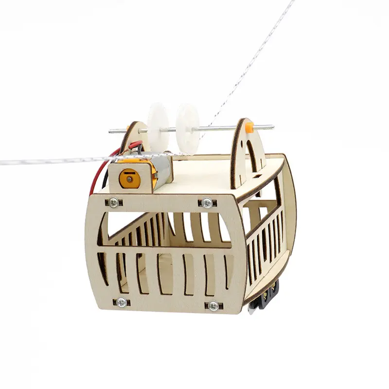 Đồ chơi lắp ghép thông minh bằng gỗ mô hình cáp treo tự động DIY-197