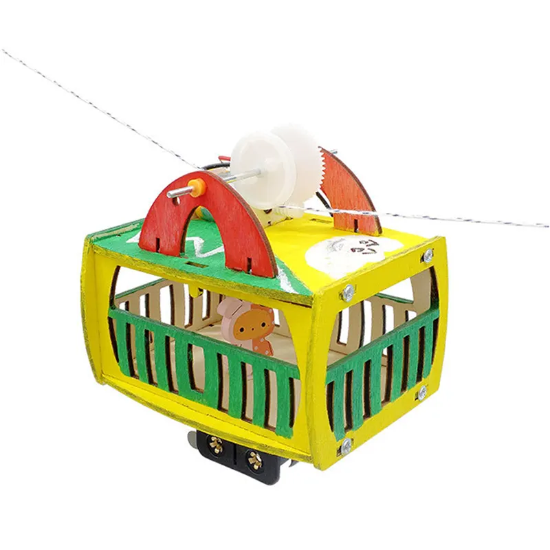 Đồ chơi lắp ghép thông minh bằng gỗ mô hình cáp treo tự động DIY-197
