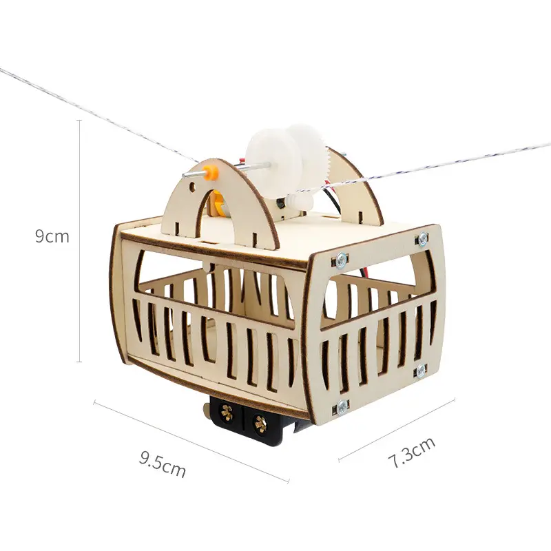 Đồ chơi lắp ghép thông minh bằng gỗ mô hình cáp treo tự động DIY-197