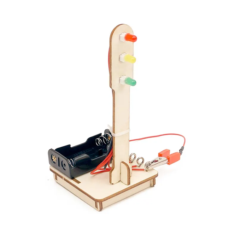 Đồ chơi lắp ghép bằng gỗ Mô hình đèn tín hiệu giao thông DIY-176
