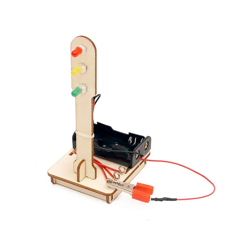 Đồ chơi lắp ghép bằng gỗ Mô hình đèn tín hiệu giao thông DIY-176