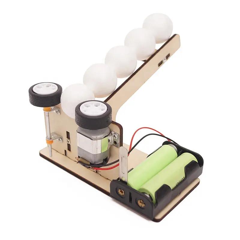 Đồ chơi lắp ghép thông minh bằng gỗ mô hình Máy bắn bóng DIY-074