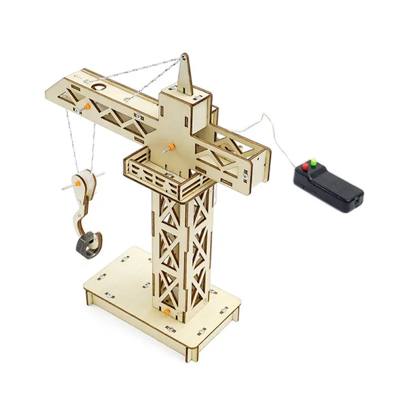 Đồ chơi lắp ghép thông minh bằng gỗ mô hình Tháp cần cầu điều khiển DIY-180