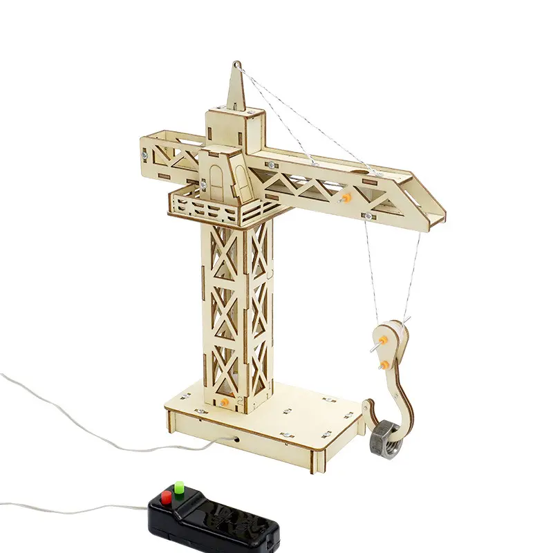 Đồ chơi lắp ghép thông minh bằng gỗ mô hình Tháp cần cầu điều khiển DIY-180