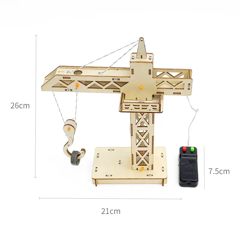 Đồ chơi lắp ghép thông minh bằng gỗ mô hình Tháp cần cầu điều khiển DIY-180