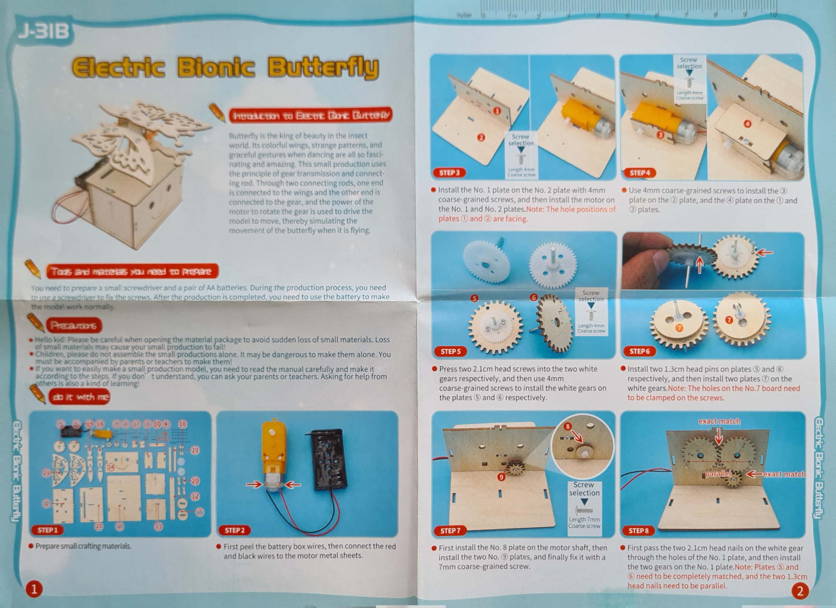 Đồ chơi lắp ghép bằng gỗ hình cánh bướm DIY-185