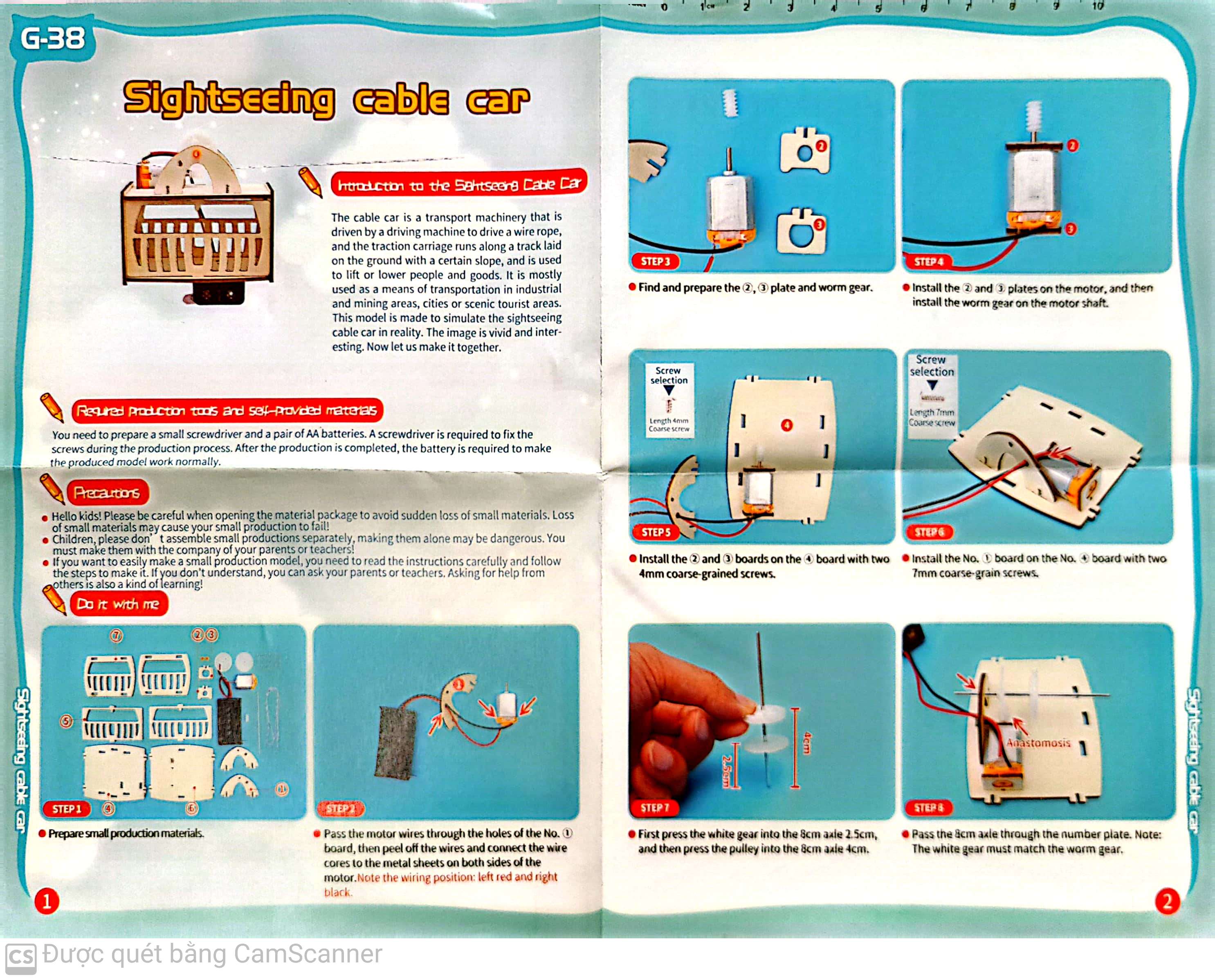 Đồ chơi lắp ghép thông minh bằng gỗ mô hình cáp treo tự động DIY-197