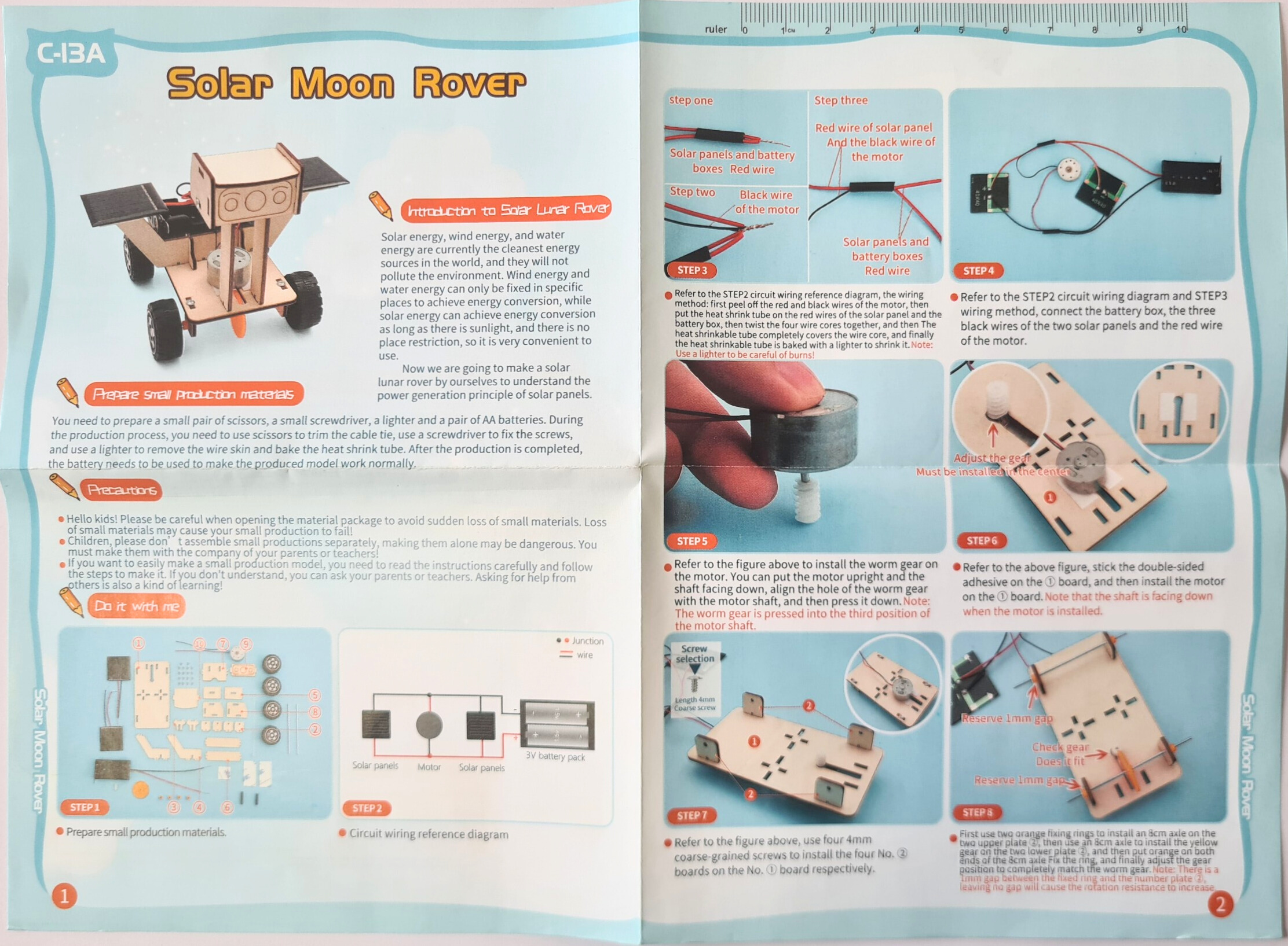 Đồ chơi lắp ghép thông minh bằng gỗ mô hình Xe tự hành mặt trăng DIY-116