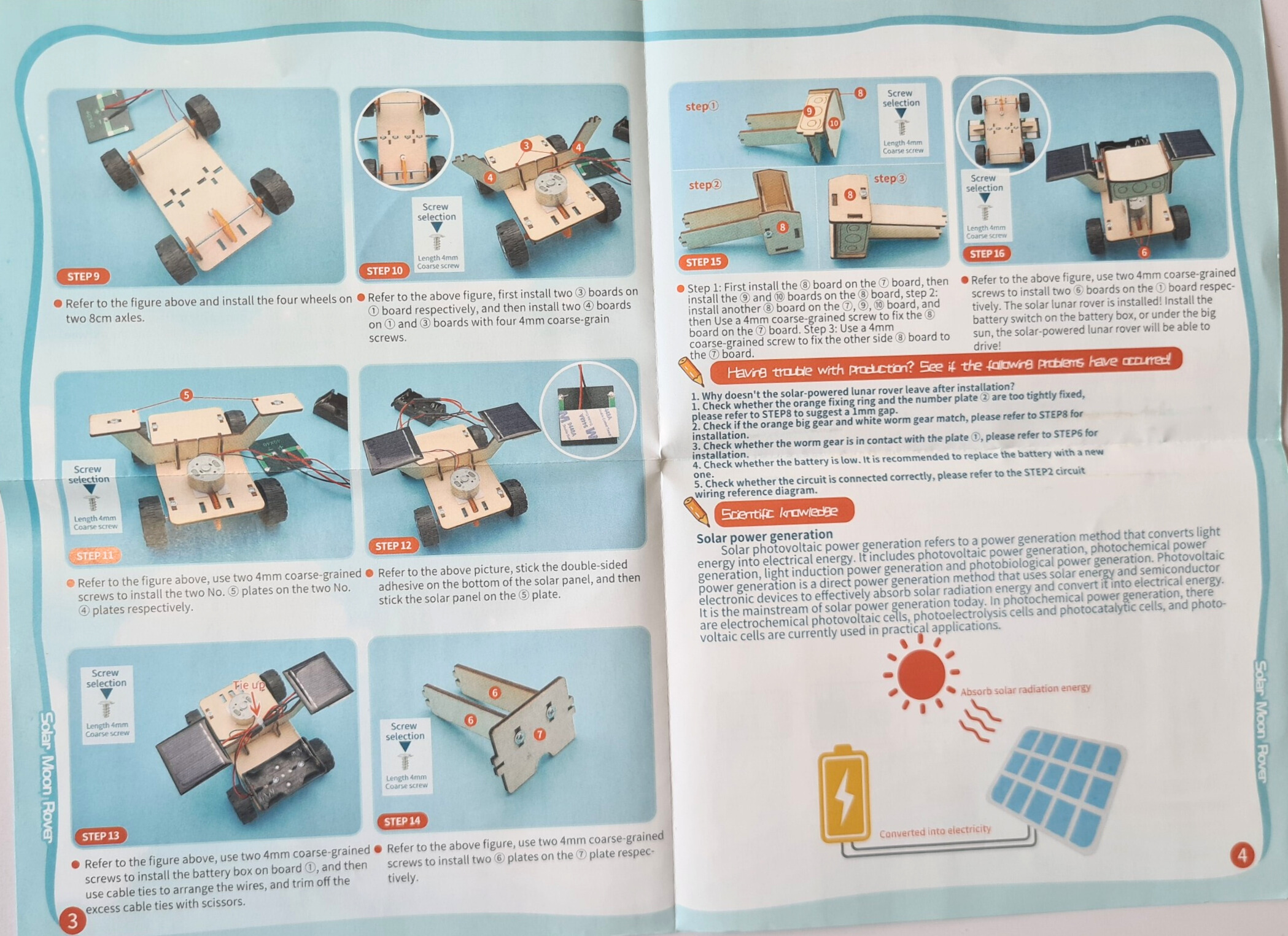 Đồ chơi lắp ghép thông minh bằng gỗ mô hình Xe tự hành mặt trăng DIY-116