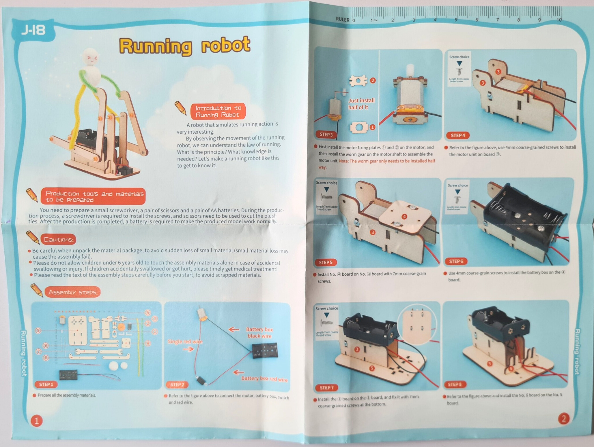 Đồ chơi lắp ghép thông  minh bằng gỗ mô hình RoBot chạy DIY-055