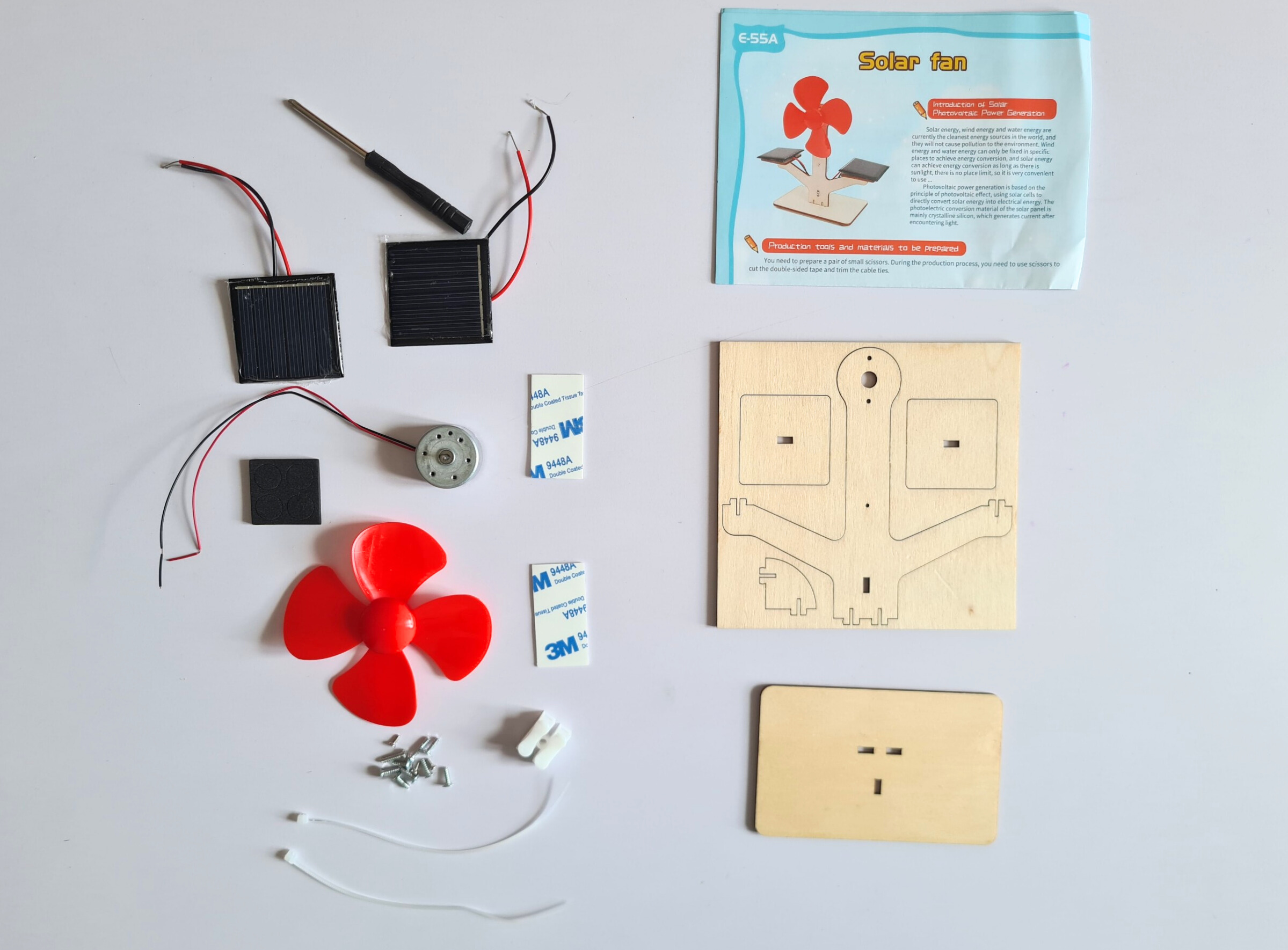 Đồ chơi lắp ghép thông minh bằng gỗ mô hình Quạt năng lượng mặt trời DIY-059