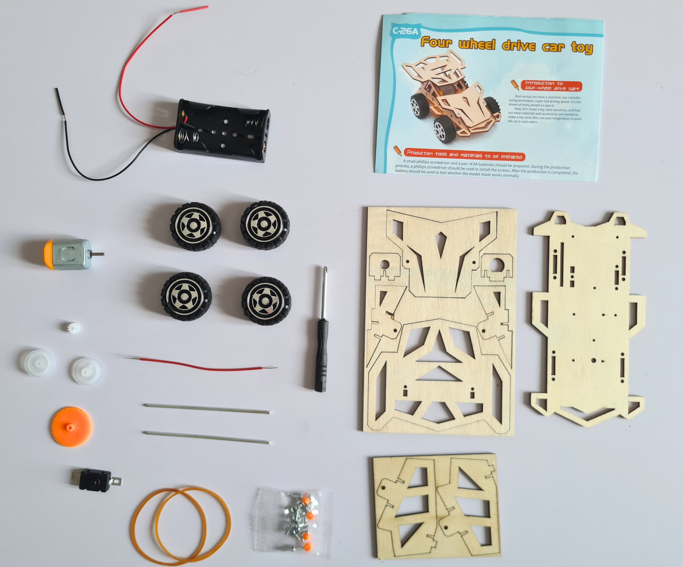 Đồ chơi lắp ghép thông minh bằng gỗ Mô hình xe ô tô gỗ điều khiển từ xa DIY-089