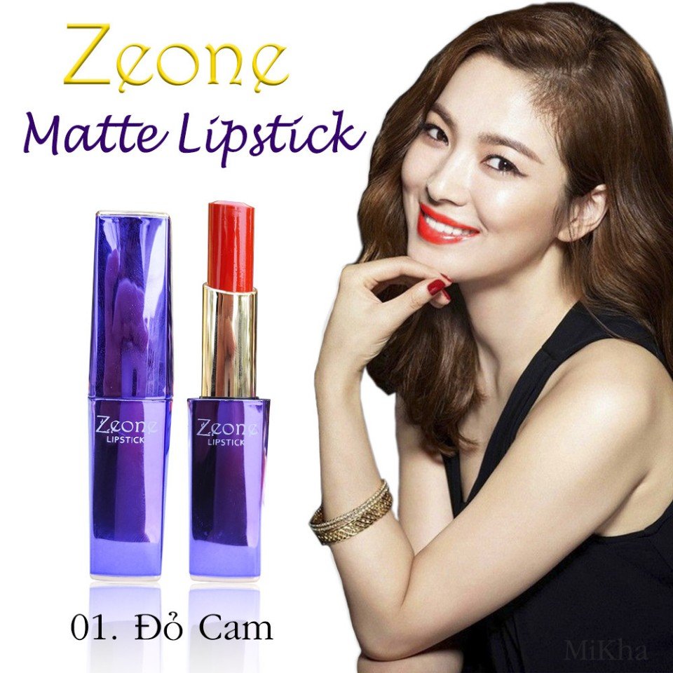 Son lì Zeone màu đỏ cam Son lì Zeone màu đỏ cam