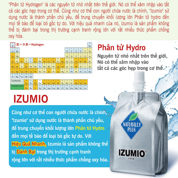Nước uống thần kỳ giàu Hydro Izumio thùng 30 bịch - IZU30 Nước uống thần kỳ giàu Hydro Izumio thùng 30 bịch - IZU30