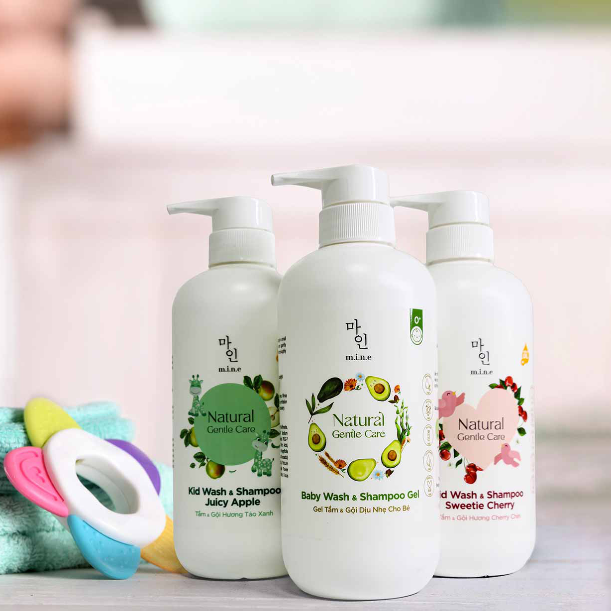 Bộ gel tắm gội trẻ em Mine từ thiên nhiên Bộ gel tắm gội trẻ em Mine từ thiên nhiên