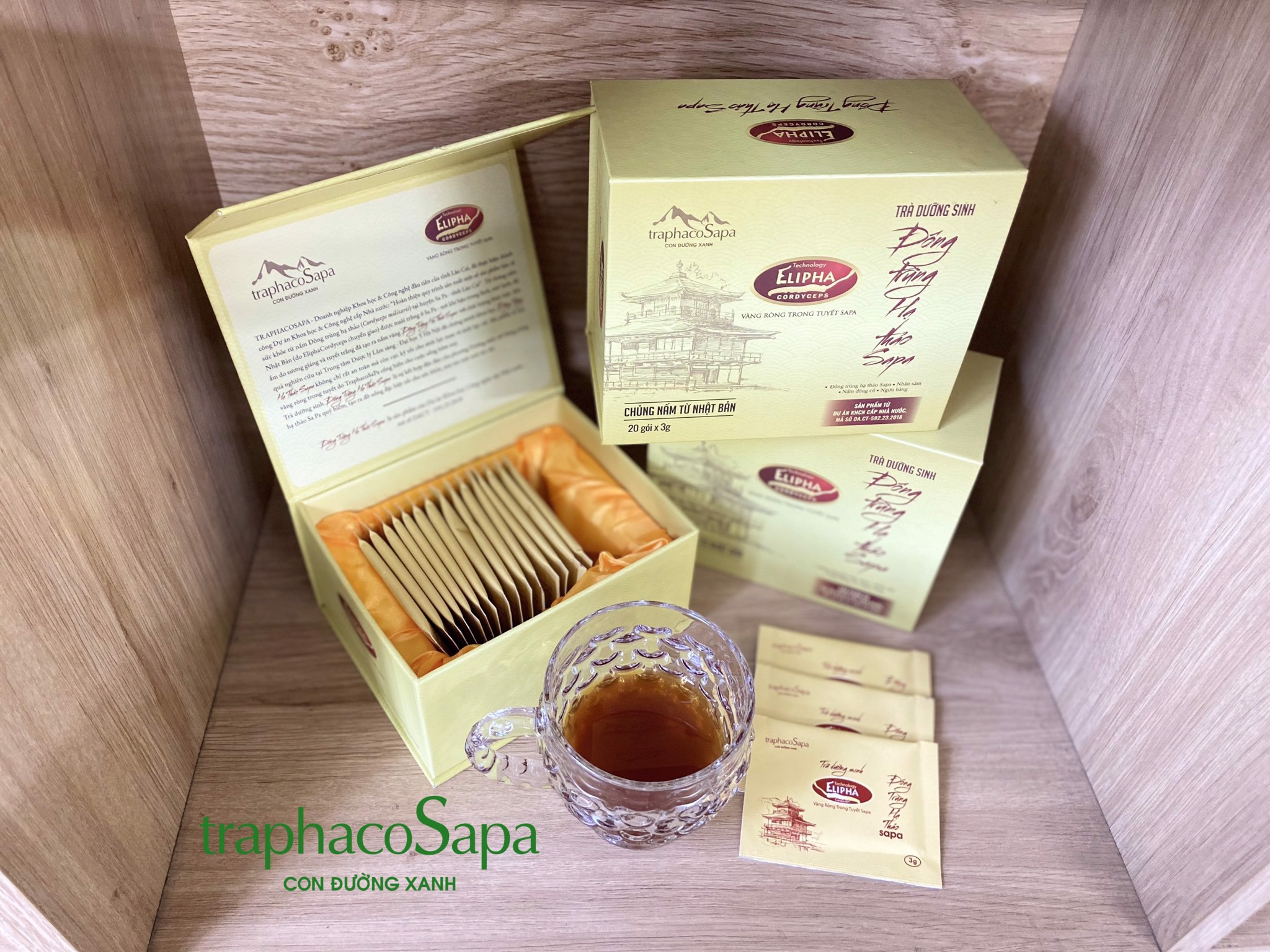 Trà Dưỡng Sinh Đông Trùng Hạ Thảo traphacoSapa & Nhân Sâm 20gói x 3g Trà Dưỡng Sinh Đông Trùng Hạ Thảo traphacoSapa & Nhân Sâm 20gói x 3g