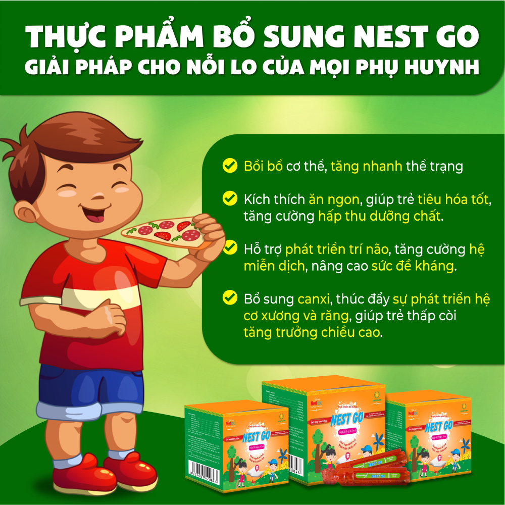 Ống uống dinh dưỡng Nest Go yến sào tăng đề kháng, hỗ trợ phát triển trí não Ống uống dinh dưỡng Nest Go yến sào tăng đề kháng, hỗ trợ phát triển trí não